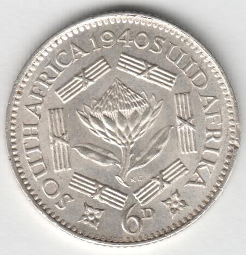 1940 SA Union sixpence - UNC - as per photo