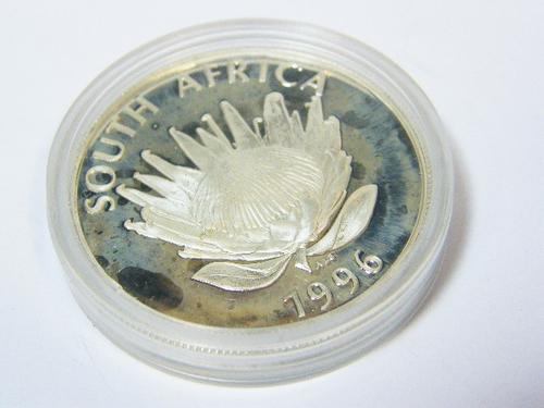 1996 South Africa proof silver Protea R1 constitution - as per photo