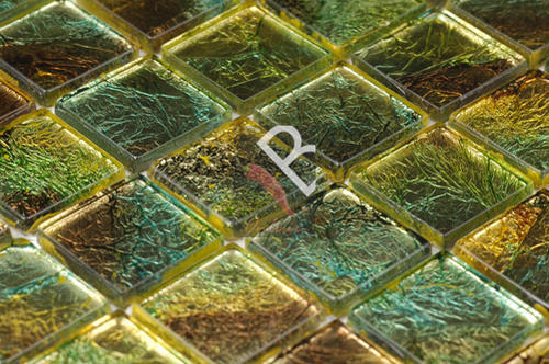 Gold Leaf Green Glass Mosaic from Chillib