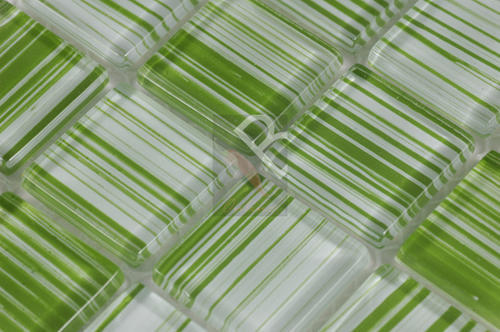 Zebra Mosaic Glass Green