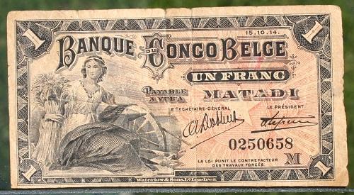 Congo Belge - Belgian Congo 1 Franc