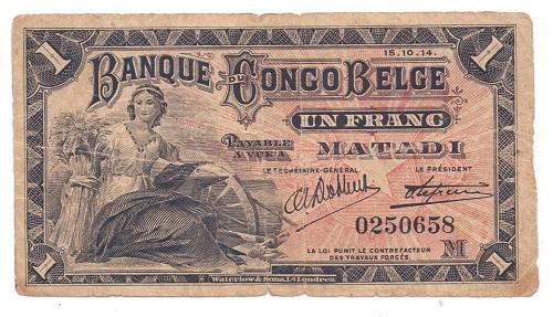 Congo Belge - Belgian Congo 1 Franc 