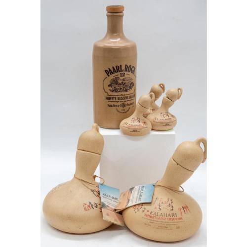 Flasks Six alcohol containers, including five KALAHARI Thirstland