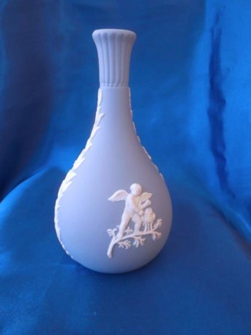 Other Porcelain Ceramics Wedgewood Jasper Blue Vase For Sale