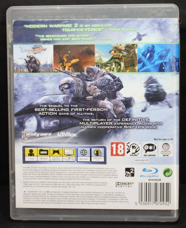 Games PS3 Call of Duty `Modern Warfare 2` by Activision for sale in