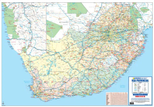 South African Travel & Geography - South Africa Provincial Wall Map ...