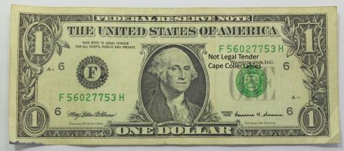 The Americas - United States Of America 1 Dollar 1999 Bank Note ...