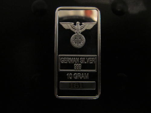 10 Gram German Third Reich Iron Cross Pure .999 Silver Layered Bullion Bar