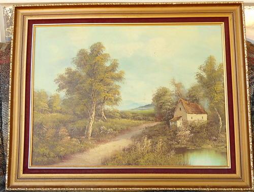 Paintings - STUNNING VINTAGE OIL ON BOARD PAINTING 790MM X 590MM SIGNED ...