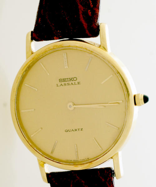 14K Real Gold Bezel Seiko Lassale watch