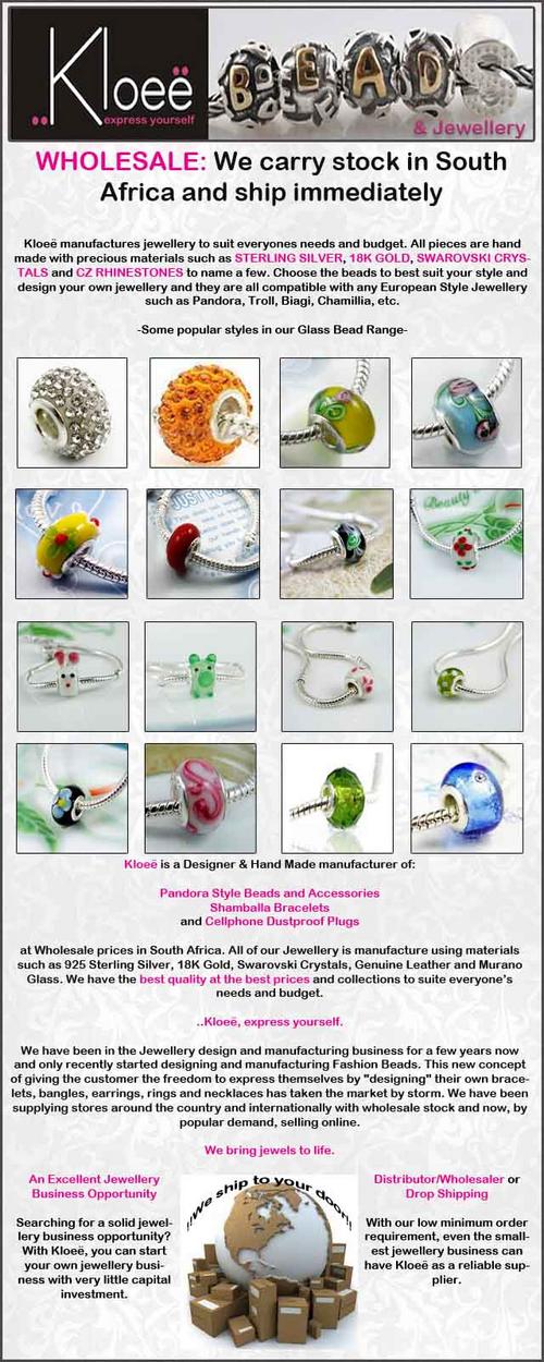 Kloee Glass Beads Pandora Style Necklace bangle jewellery
