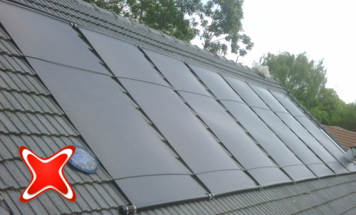 FULLY WETTED Solar panels, Solar pool heating