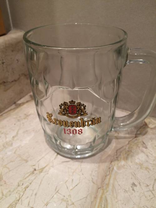 Bar Accessories Collectible Glass Beer Mug / Tankard Kronenbrau
