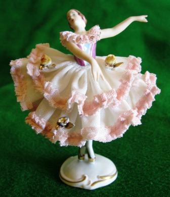 German Porcelain - DRESDEN (DONNA) PORCELAIN LACE FIGURINE OF A ...