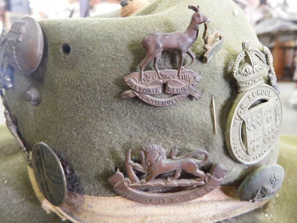 Headgear - Slouch hat with various military badges - Mostly Rhodesian ...