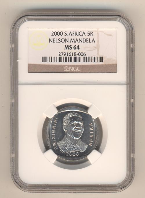2000 RSA Mandela MS64 graded coin - as per scan