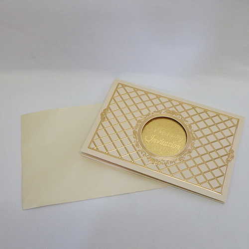 Gold coloured wedding invitations and envelopes - 20 invitations and 20 envelopes (unused)