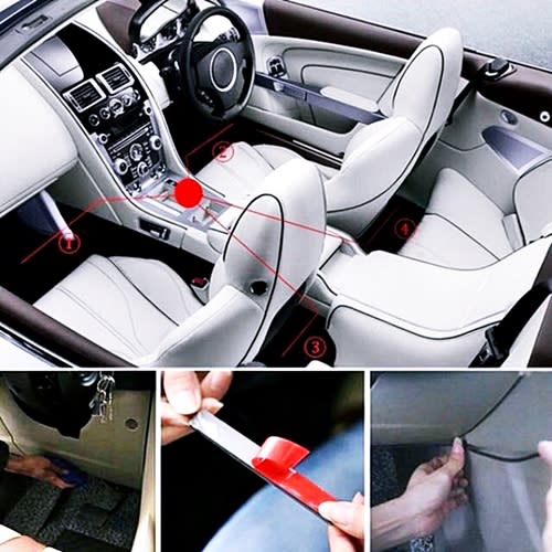 Set of 4 LED RGB Strip Lights for Car Interior | With Remote Control