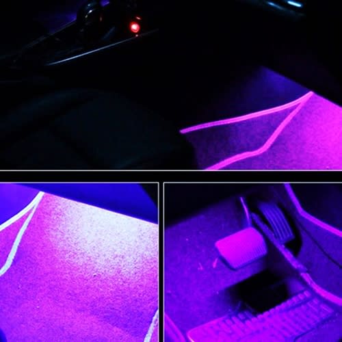 Set of 4 LED RGB Strip Lights for Car Interior | With Remote Control
