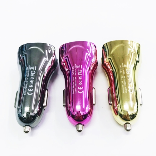 2 Port USB Car Adapter | Beautiful Metallic Colors | 3 Colors Available