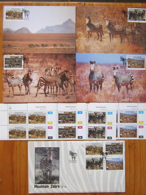 Namibia - NAMIBIA - 1991 MOUNTAIN ZEBRA - FDC # 1.6 + FULL SET OF ...