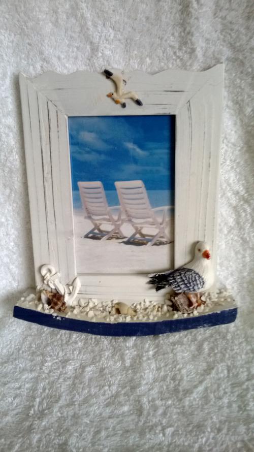 White Decorative Sea Theme Photo Frame