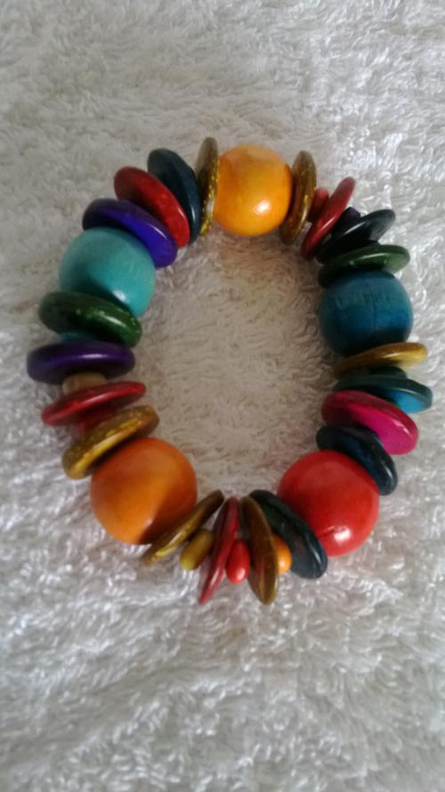 Rainbow Colour Shells Stretchy Stack Bracelet