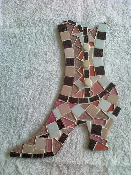 Pink & Purple Handmade Mosaic Boot