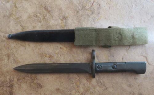 Bayonets - S1 UZI BAYONET WITH METAL SCABBARD & WEBBING FROG was sold ...