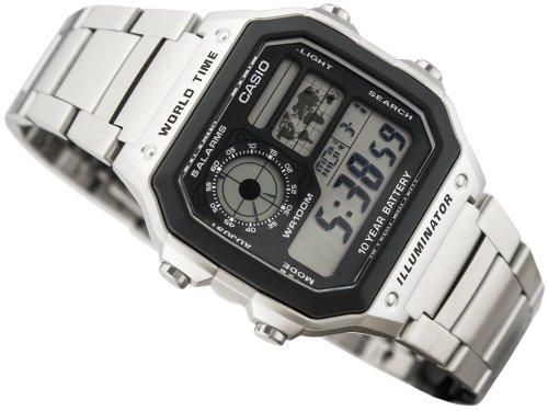 casio digital stainless steel illuminator watch