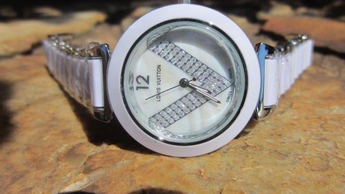 Women&#39;s Watches - LOUIS VUITTON LADIES WATCH - ELEGANT WHITE WITH MOTHER OF PEARL FACE!! LATEST ...