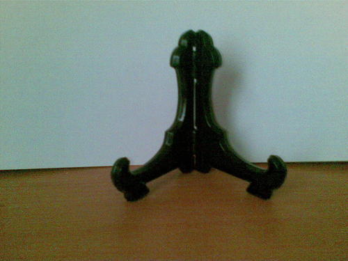 Plastic black photo or plate stand / holder Height 100 width 75