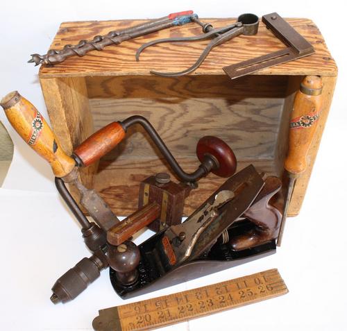 Tools - Antique Tool Box with Wood Working Hand Tools 