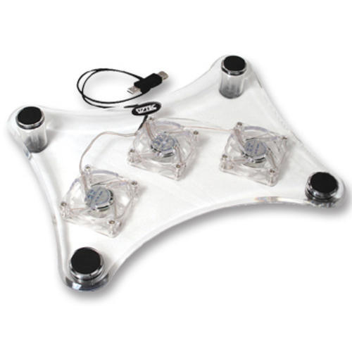3 FAN - TRANSPARENT LAPTOP COOLING PAD WITH LED LIGHTS