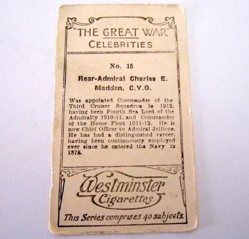 Other War Memorabilia - CIGARETTE CARDS WW1--Celebrities Of The Great ...