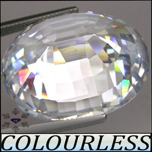 LUSTROUS TOP WHITE D-COLOUR, PRECISION POLISHED OVAL DIAMOND (MAN MADE SIMULATE),