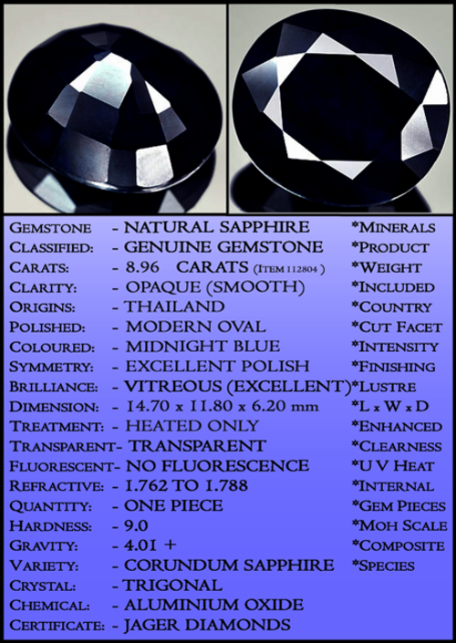 SAPPHIRE ~ COLLECTIBLE CERTIFIABLE  INVESTMENT GEMS