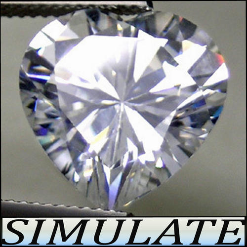 DIAMOND SIMULATE.,CLEAN PERFECTLY CALIBRATED LUSTREOUS HEART POLISHED.