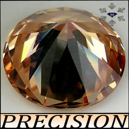 FANCY CHAMPAGNE COLOUR SIMULATED DIAMOND PERFECTLY POLISHED BRILLIANT ROUND.