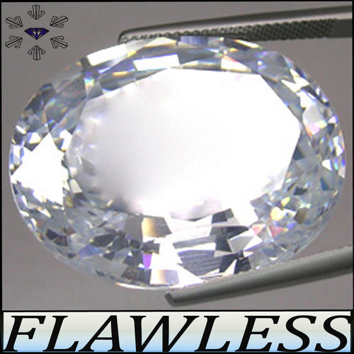  LUSTROUS TOP WHITE D-COLOUR, PRECISION POLISHED OVAL DIAMOND (MAN MADE SIMULATE), 