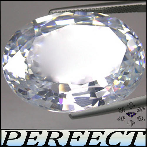 LUSTROUS TOP WHITE D-COLOUR, PRECISION POLISHED OVAL DIAMOND (MAN MADE SIMULATE), 