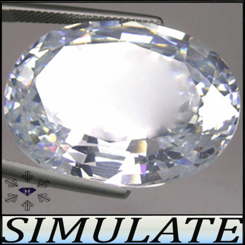  LUSTROUS TOP WHITE D-COLOUR, PRECISION POLISHED OVAL DIAMOND (MAN MADE SIMULATE), 