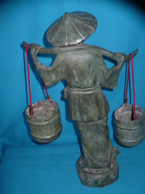Metal BRONZED FIGURE OF A CHINESE WATER CARRIER was listed for R510