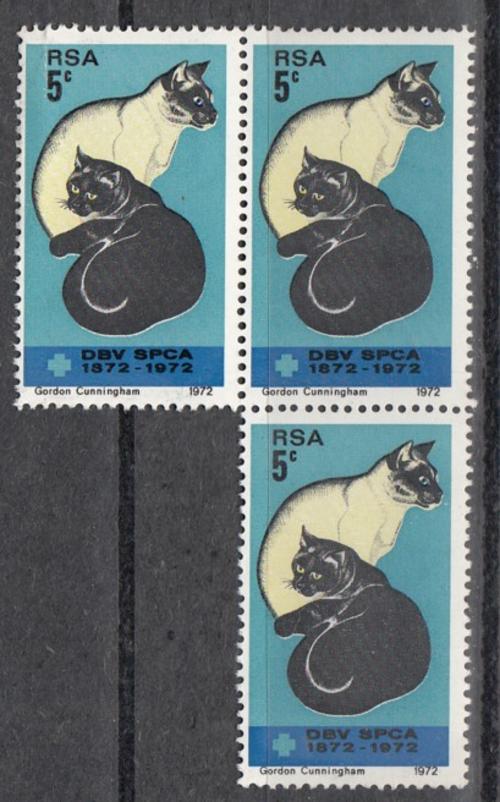 Republic of South Africa - RSA Group of Three 5c SPCA / DBV Stamps ...