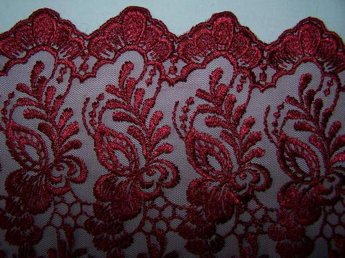 burgundy lace material