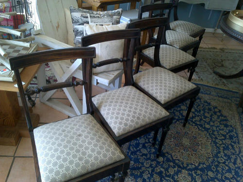 6 regency repro chairs; 2 need securing ; cost approxx R800 for repairing 