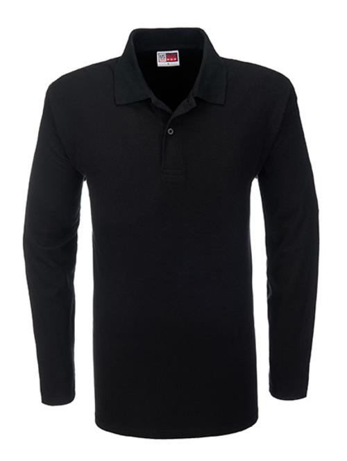 US Basic Boston Long-sleeve Polo Golf Shirt - Mens - Black