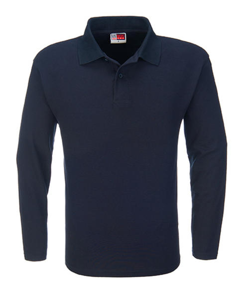 US Basic Boston Long-sleeve Polo Golf Shirt - Mens - Navy