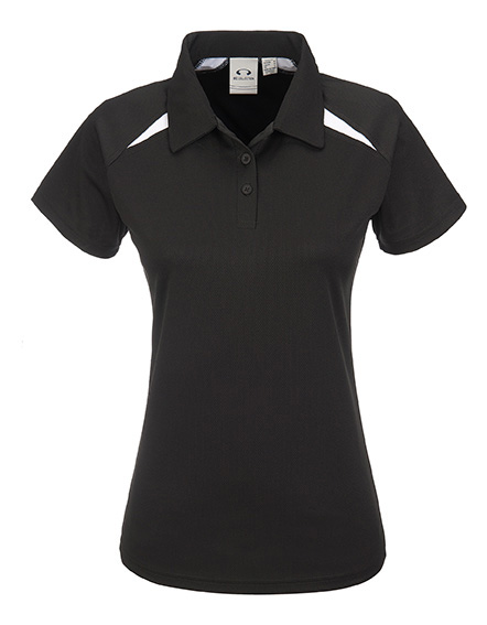 BIZ Collection Splice Polo Golf Shirt - Ladies - Black/White