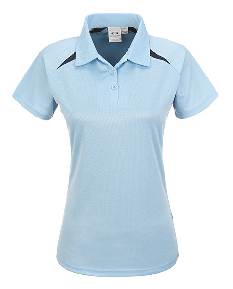 BIZ Collection Splice Polo Golf Shirt - Ladies - Light Blue/Navy